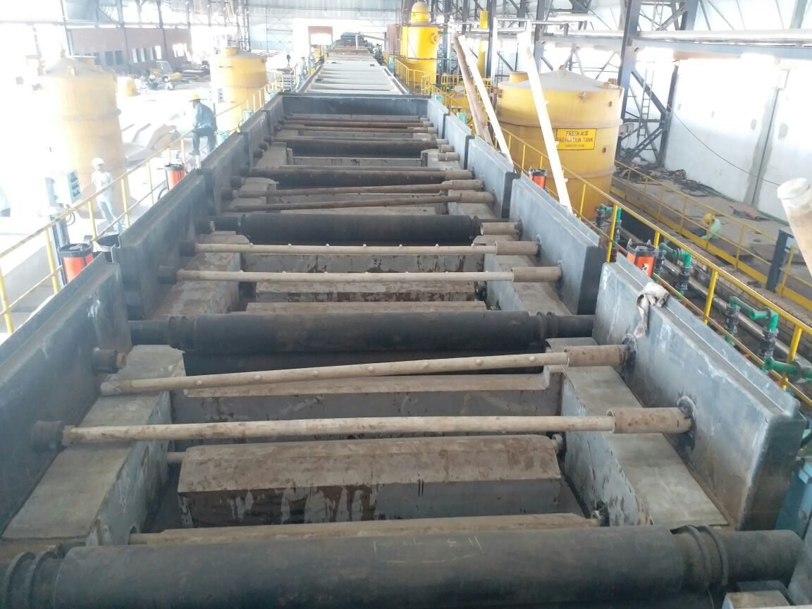 Granite pickling line installed in a working steel plant